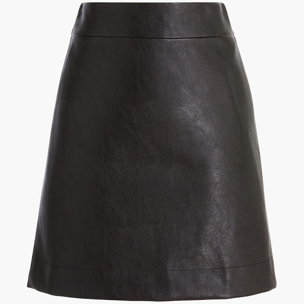 J. Crew Faux-leather A-line Mini Skirt NWOT Size 4 Black - Picture 4 of 14